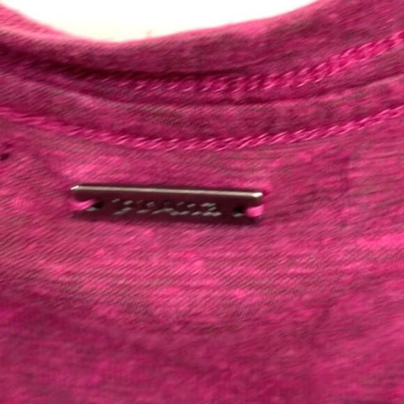 PrAna Pacific Drift Crossover Fuschia Purple Bottom Twist Top T Shirt Womens XS - Picture 8 of 13